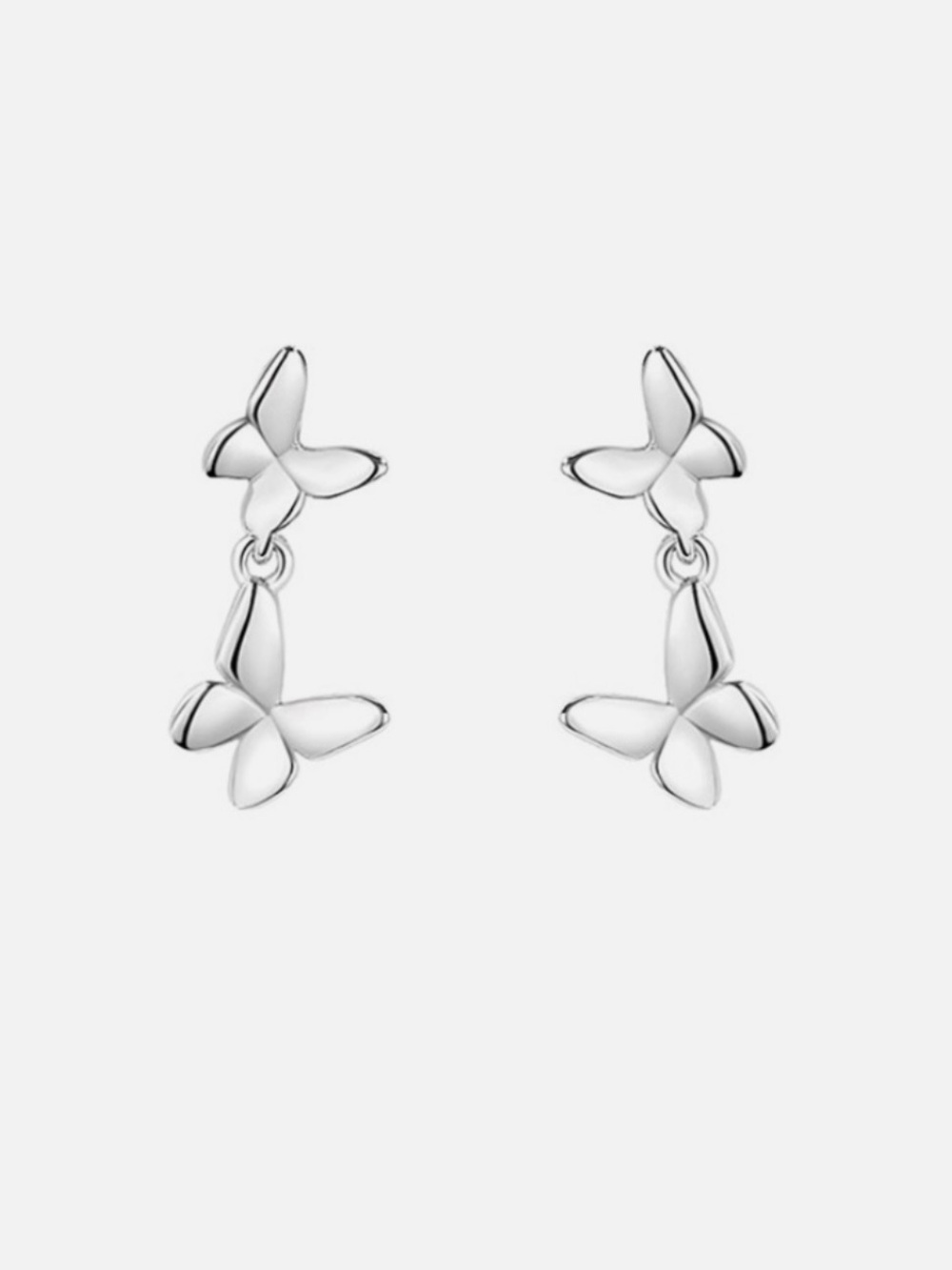 Women Girl 925 Sterling Silver Dangle Drop Butterfly Stud Earrings I107